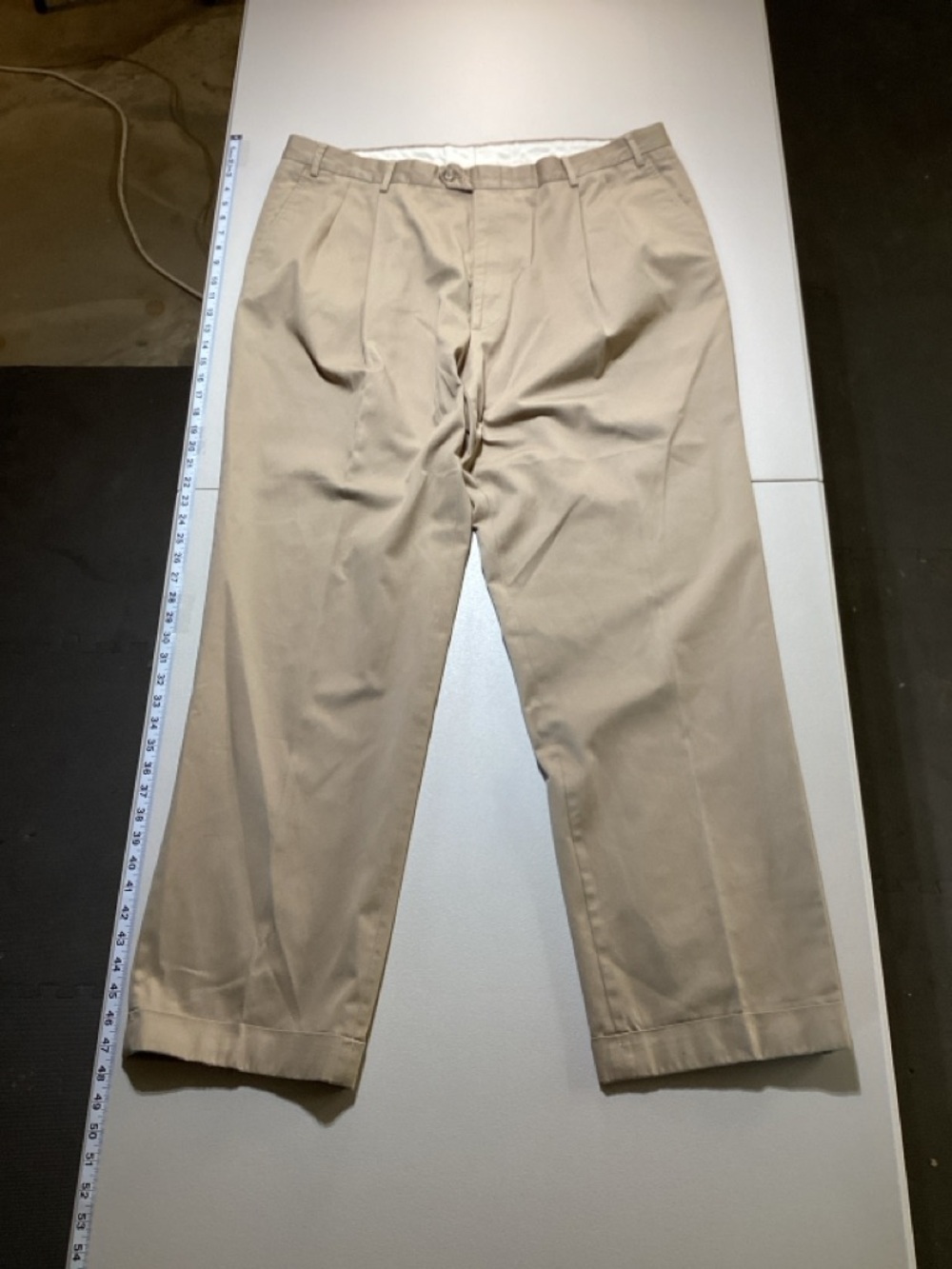 Berle Pleated Chino Pants in Khaki